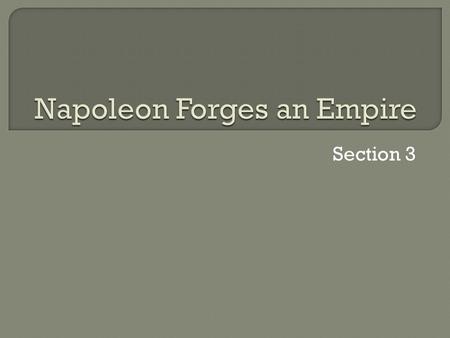 Napoleon Forges an Empire