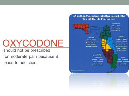 OXYCODONE should not be prescribed for moderate pain because it leads to addiction.