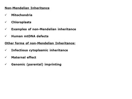 Non-Mendelian Inheritance