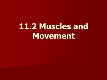 11.2 Muscles and Movement.