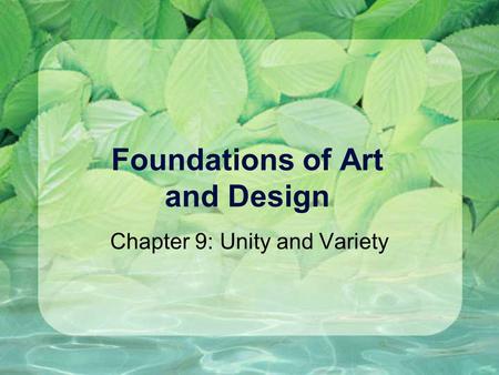 Foundations of Art and Design