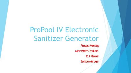 ProPool IV Electronic Sanitizer Generator