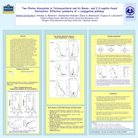 Two-Photon Absorption in Tetraazachlorin and its Benzo- and 2,3-naphto-fused Derivatives: Effective symmetry of  -conjugation pathway Mikhail Drobizhev.