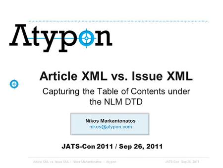 Article XML vs. Issue XML