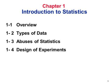 Introduction to Statistics