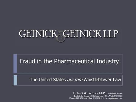 Fraud in the Pharmaceutical Industry