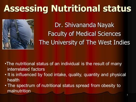 Assessing Nutritional status