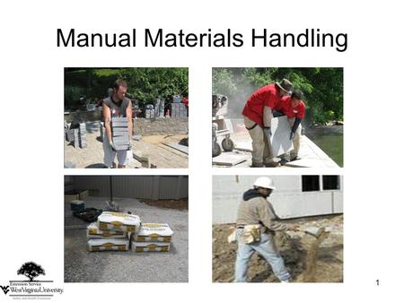 1 Manual Materials Handling. 2 Related Work Activities Lifting, pushing or pulling heavy bags Carrying large, heavy sacks Moving large, heavy drums Lifting.