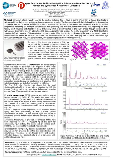 Crystal Structure of the Zirconium Hydride Polymorphs determined by Neutron and Synchrotron X-ray Powder Diffraction A. Steuwer 1, J. Blomqvist 2, T. Maimaitiyili.