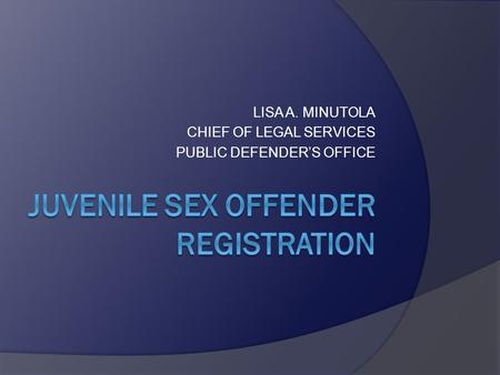 LISA A. MINUTOLA CHIEF OF LEGAL SERVICES PUBLIC DEFENDER’S OFFICE.