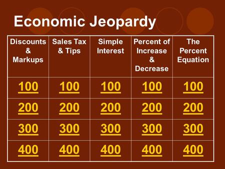 Percent of Increase & Decrease