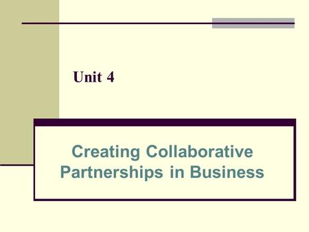 Creating Collaborative Partnerships in Business