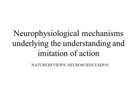 NATURE REVIEWS | NEUROSCIENCE SEP 01