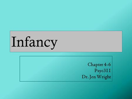 Chapter 4-6 Psyc311 Dr. Jen Wright