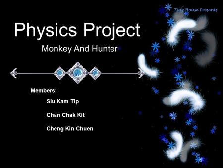 Physics Project Monkey And Hunter M Members: Siu Kam Tip Chan Chak Kit Cheng Kin Chuen.