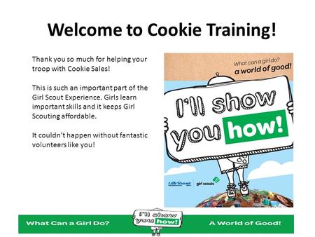 Welcome to Cookie Training!