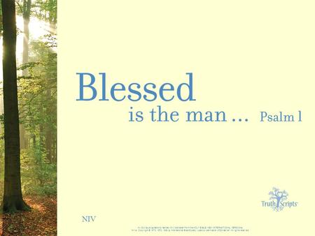 NIV All Scripture quotations marked (NIV) are taken from the HOLY BIBLE, NEW INTERNATIONAL VERSION ®. NIV ®. Copyright © 1973, 1978, 1984 by International.