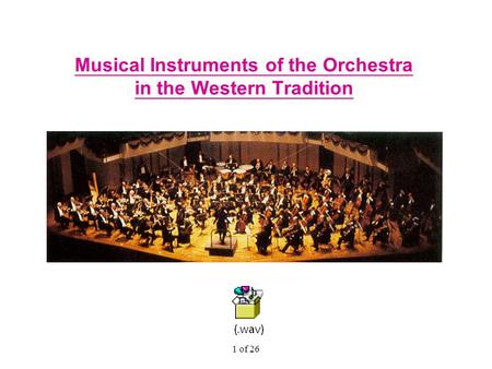 Musical Instruments of the Orchestra in the Western Tradition