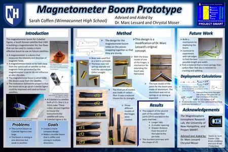 This magnetometer is approximately 4 cubic centimeters. It was built and photographed by Chrystal Moser. The magnetometer boom for CubeSat Sigma, a South.