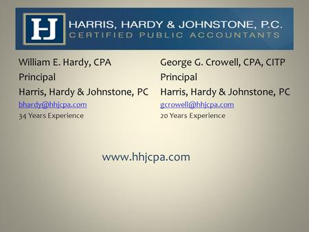 William E. Hardy, CPA Principal