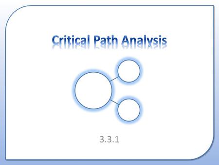 3.3.1. What Critical Path Analysis is. How to create a basic CPA diagram.