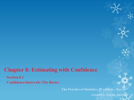 Chapter 8: Estimating with Confidence