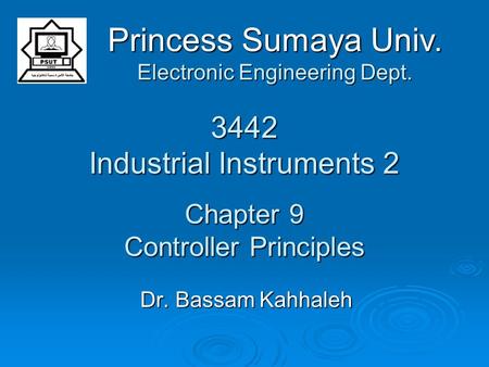 3442 Industrial Instruments 2 Chapter 9 Controller Principles