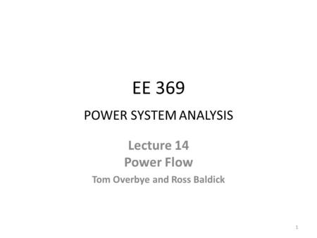 EE 369 POWER SYSTEM ANALYSIS