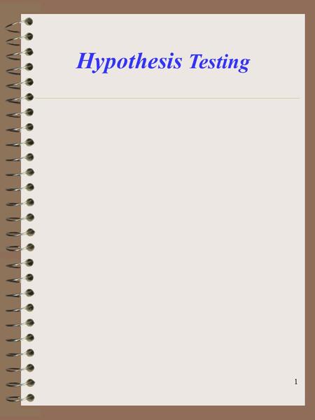 1 Hypothesis Testing. 2  Greene: App. C:892-897  Statistical Test: Divide parameter space (Ω) into two disjoint sets: Ω 0, Ω 1  Ω 0 ∩ Ω 1 =  and Ω.