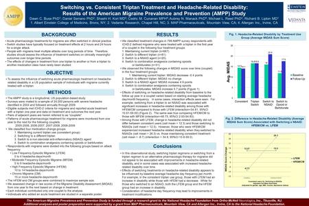 BACKGROUND Acute pharmacologic treatments for migraine are often switched in clinical practice. Switch studies have typically focused on treatment effects.