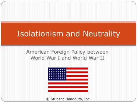 Isolationism and Neutrality