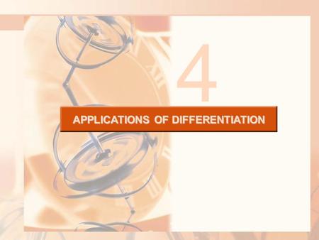 APPLICATIONS OF DIFFERENTIATION