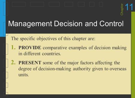 Management Decision and Control