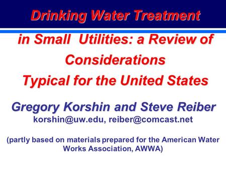 Gregory Korshin and Steve Reiber Gregory Korshin and Steve Reiber  (partly based on materials prepared for the American.