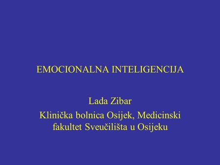 EMOCIONALNA INTELIGENCIJA