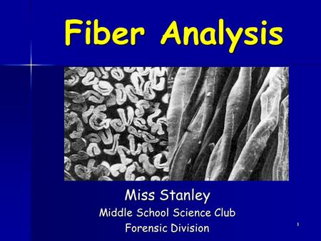 Miss Stanley Middle School Science Club Forensic Division