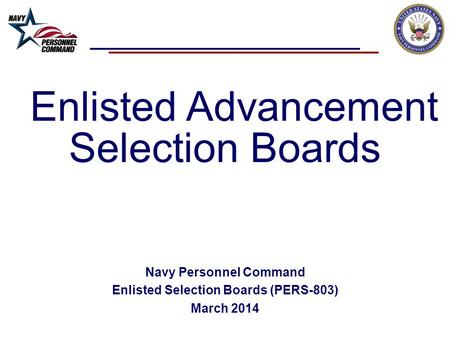 Navy Personnel Command Enlisted Selection Boards (PERS-803)