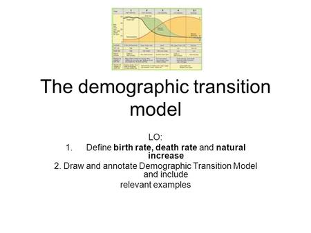 The demographic transition model