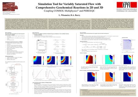 Simulation Tool for Variably Saturated Flow with Comprehensive Geochemical Reactions in 2D and 3D Coupling COMSOL Multiphysics® and PHREEQC Laboratoire.