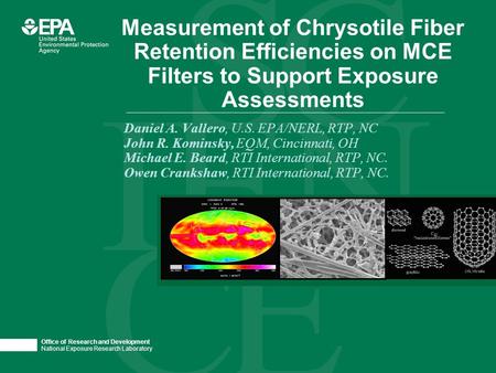 Office of Research and Development National Exposure Research Laboratory Photo image area measures 2” H x 6.93” W and can be masked by a collage strip.