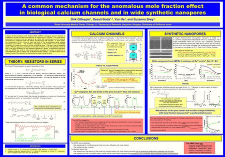 CALCIUM CHANNELS The Nernst-Planck equation is used to describe ion flow: (1) where J i, D i,  i, and μ i are the local flux density, diffusion coefficient,