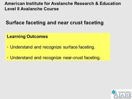 Surface faceting and near crust faceting