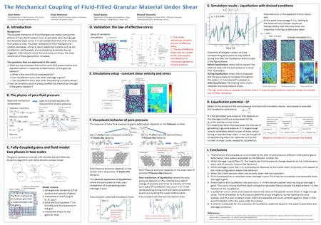 A. Introduction Background The coupled mechanics of fluid-filled granular media controls the physics of many Earth systems such as saturated soils, fault.