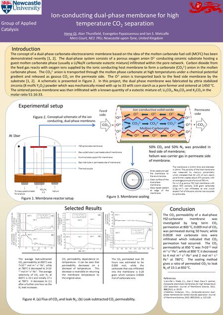 Ion-conducting dual-phase membrane for high temperature CO 2 separation Hang Qi, Alan Thursfield, Evangelos Papaioannou and Ian S. Metcalfe Merz Court,