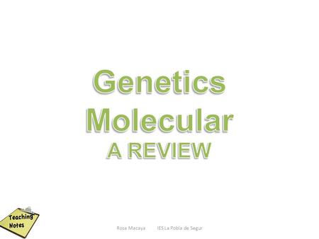 Rosa Macaya IES La Pobla de Segur What does DNA do? DNA is made up of genes. A gene is a sequence of DNA which codes for the sequence of amino acids.