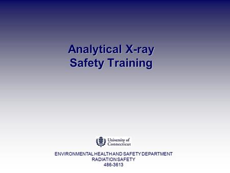 Analytical X-ray Safety Training