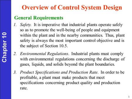 Overview of Control System Design