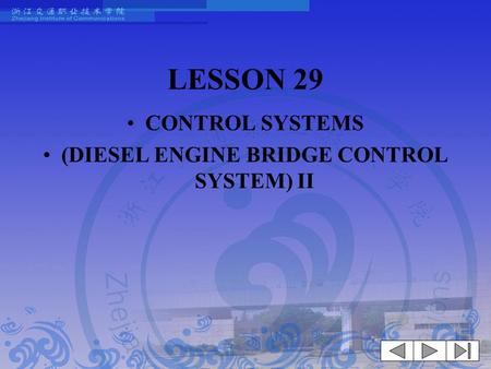 (DIESEL ENGINE BRIDGE CONTROL SYSTEM) II