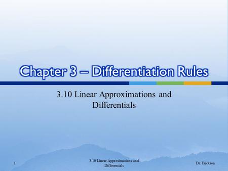 Chapter 3 – Differentiation Rules