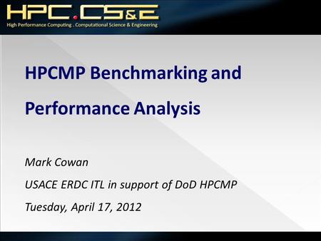 HPCMP Benchmarking and Performance Analysis